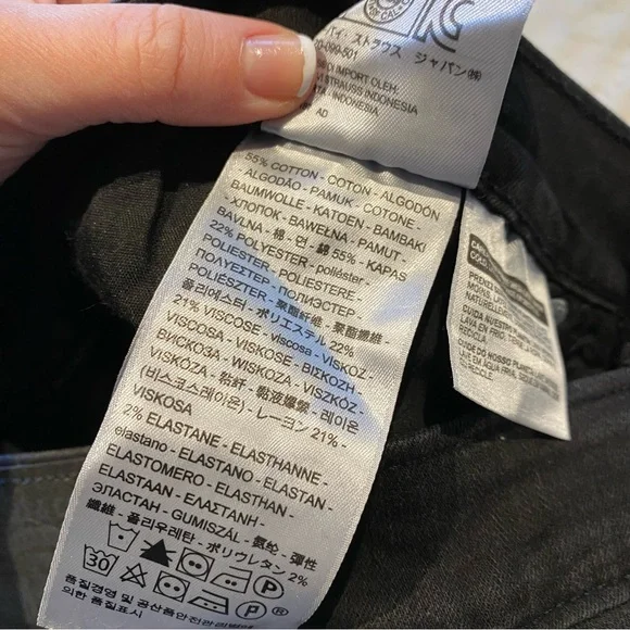 (27) Levi’s 711 Skinny Mid-Rise Jeans Black Distressed Midrise Slim Fit - Picture 12 of 12